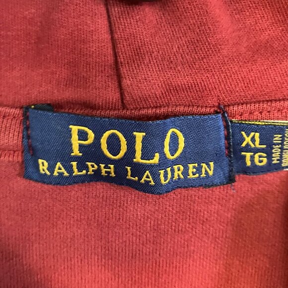 Polo Ralph Lauren Womens Full Zip Burgundy White Small Pony Hoodie XL Red SP EXC - Picture 5 of 11
